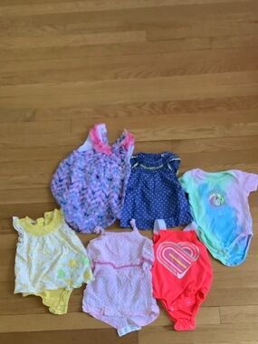 Girls' Multicolor & Pink One-Piece Bodysuit Bundle - Cute Summer Styles